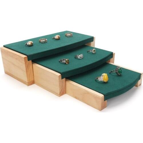 New wood green wedding ring jewelry display stand women earring pendent bracelet showcase jewellery organizer trays customizabl