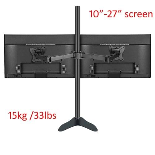NEW 400mm B902-240 Desktop Stand Full Motion 360 Degree steel Dual Monitor Holder 10"-27" clamp base Monitor Mount Arm Load 15kg