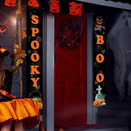 Halloween couplets holiday decorations curtain party flag outdoor flag banner party supplies Couplet house number Flag party