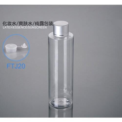 200ml PET plastic crystal bottle.plated aluminum cap.Mask Shampoo Hand cream Lotion bottle.Beauty package