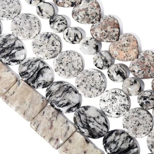 1 PC Marbling Rectangle Oval Round Heart Natural Stone Charms Pendants for Jewelry Making High Quality