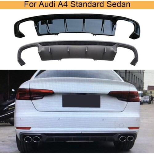 Car Rear Bumper Diffuser for Audi A4 Sedan Standard 4 Door 2017-2019 PP Rear Lip Spoiler PP Car Accessories