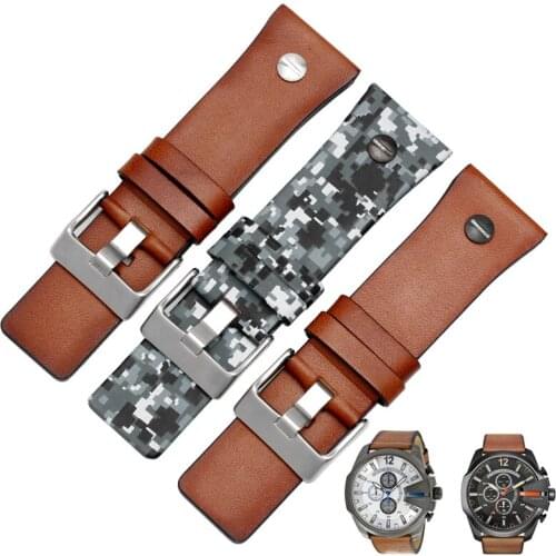 New Genuine leather watchband 28mm for DZ7127 DZ7313 men watch strap High quality leather bracelet