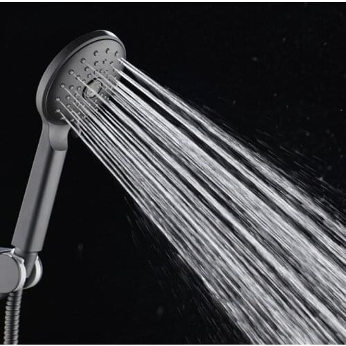 Hand Held Black Shower Head with Long Hose High Pressure Massage Spa Showerhead X4YD