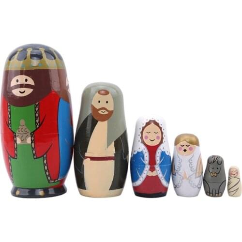 Russian Dolls Handmade Black Russian Nesting Doll Toy Gift For Boys Girls Xmas Gift Toy Birthday Gifts Baby Educational Toys
