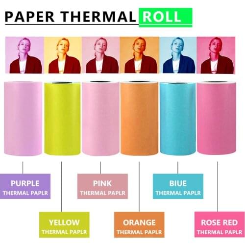 Thermal Paper Roll self-adhesive 57x30mm For Mobile Mini BT Printer Peripage Printer Photo POS Receipt Label Colorful Hot Sale