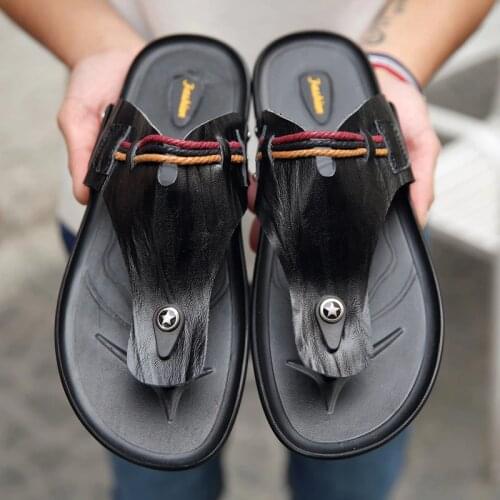 Flip-flops Sandale Ete Homme Soft Flip Flops Summer Shoes Men Beach Sandals Straw Mens Leather Sandalias Hombre Verano