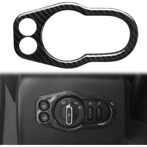 Carbon Fiber Style Car Headlight Switch Cover Trim Decoration For BMW MINI Cooper F55 F56 F57 2015 2016 2017 2018 2019 2020