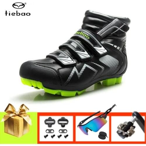 TIEBAO Winter Riding Bicycle Senakers Self-locking Zapatillas Ciclismo Mtb Cycling Shoes Self-locking Breathable Racing Mountain