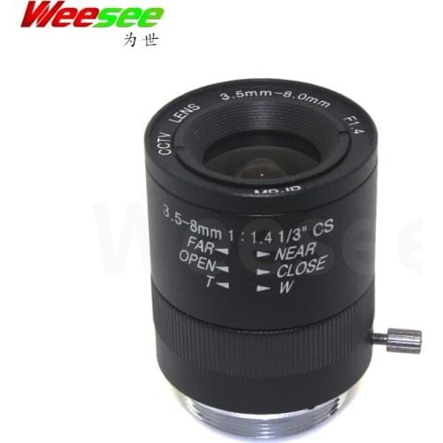 WS 3.5-8mm HD CCTV lens CS mount F1.4 manual zoom iris focus varifocal industrial lens 1/3'' for CCTV security cameras