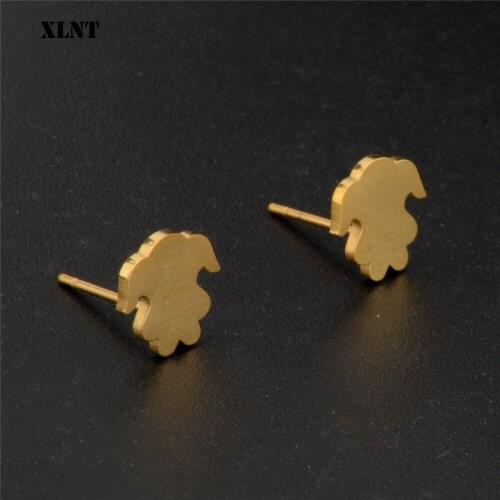 XLNT New Design Stainless steel Stud Earrings Girls Doll Shaped For Women Fashion Simple Style Ear Jewelry Gifts