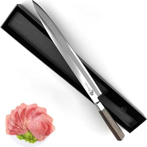 8.5"/9.5"/10.5" Sashimi Japanese Knife Quality High Carbon 7Cr17MoV Steel Slicing Fish Sushi Filleting Kitchen Knife Wood Handle
