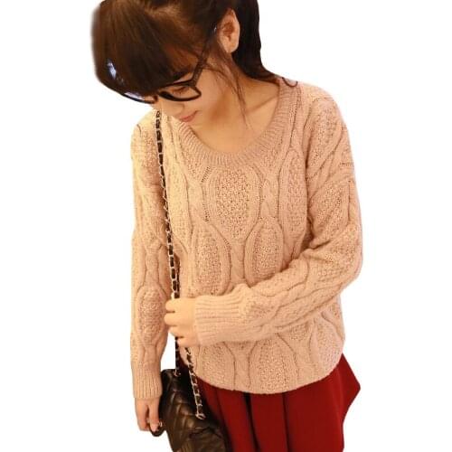 Fall Winter Sweater Women Korean Yards College Wind Wild Pullover Bottoming Thick Loose Jumper Coat Female Pull Vestidos LXJ063