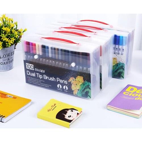 ZK40 Watercolors Brush Pen Art Markers Sketch Pen Drawing Brush Set 12 24 36 48 60 100 Colors Professional Markers Back School