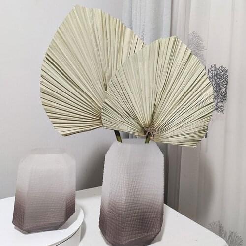 1Pcs Wedding Arch Arrangement Palm Fan Leaf Dried Flower Window Reception Party