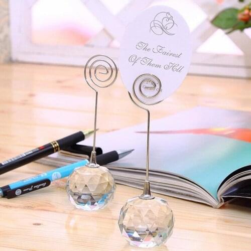 100pcs/lot Wholesale Crystal decoration gifts Crystal Ball Place Card Holder Table Numbers Holder Wedding Favors