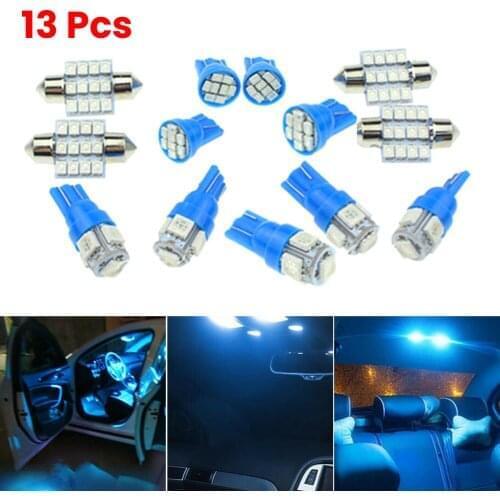13Pcs Car Auto Interior LED Lights For Dome License Plate Lamp 12V 31mm 12SMD 5SMD LEDs 8SMD Flat Top LEDs Kit Car Accessories