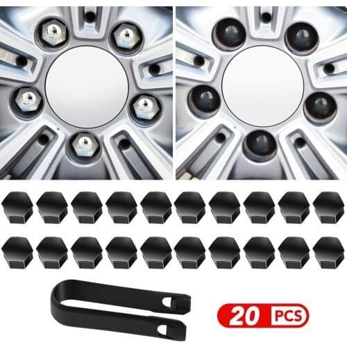 17mm 20Pcs Car Wheel Nut Caps Protection Covers for BMW E46 E90 Audi A4 A6 Ford Fiesta Honda Civic Hyundai Solaris