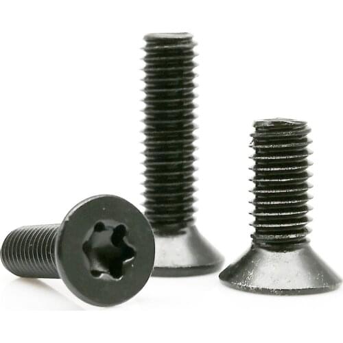 2/5/10/25pcs M2 M2.5 M3 M4 M5 M6 M8 Black A2 304 Stainless Steel GB2673 Six-Lobe Torx Head Flat Countersunk Bolt Screw