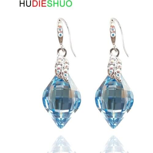 2019 High Quality Fashion Geometric Earing Austrian Imported Luxury Crystal Drop Earrings For Women Bridal Wedding Jewelry