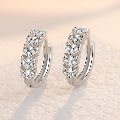 2021 Trendy Zircon Hoops Women Earrings Jewelry Gift Exquisite 925 Sterling Silver Earring Female Shiny Accessories On Ear Girl