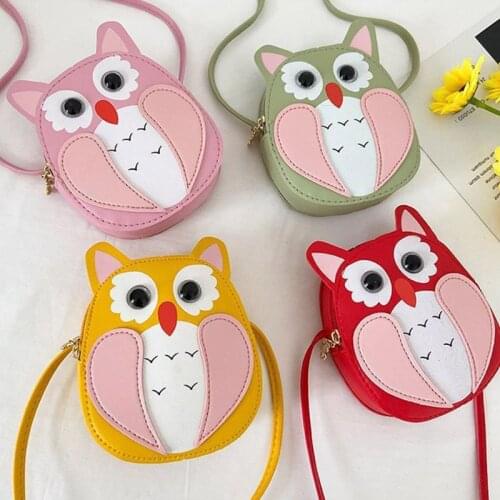 2020 Kids Girls Lovely Owl PU Leather Shoulder Bag Crossbody Purse Coin Purse