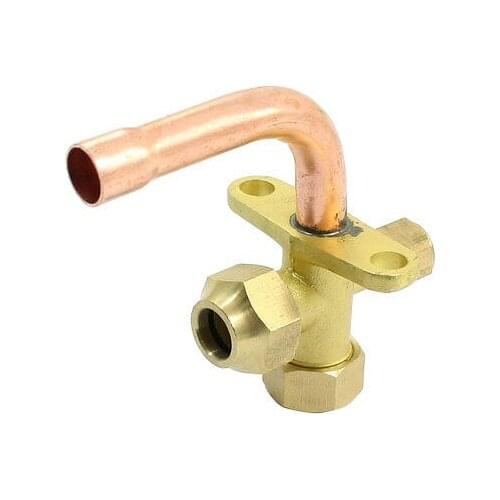 3/8PT Inlet 3Way Bend Flare Tube Split Service Valve for Air Conditioner