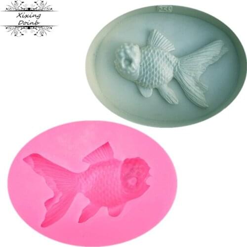 3D Goldfish shape silicone soft candy mold cake decorating tool Candy Chocolate Mold