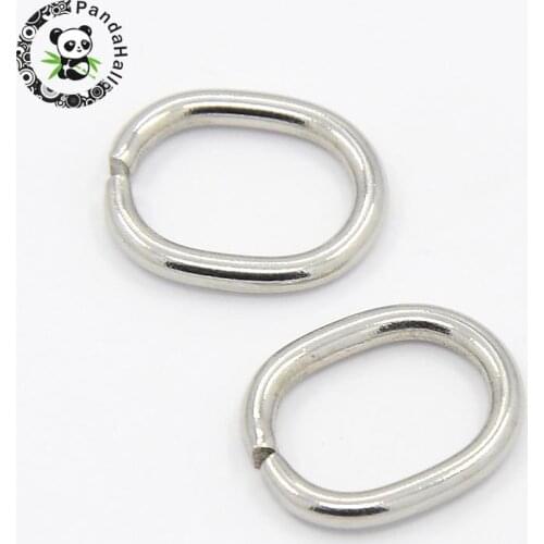 Oval 304 Stainless Steel Open Jump Rings For Bracelet Necklace Jewelry Findings 13.5x11x1.5mm, Hole: 10x7mm