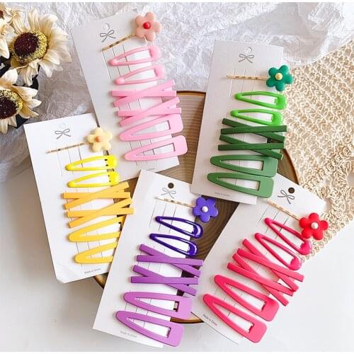 7Pcs/Set Glitter Hairpins Snap Hair Clip for Girls Hair Pins Unique Womens Gift BB Hair Clip Candy Color Hair Accessories