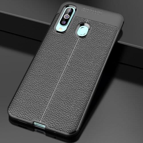 A60 Luxury Brand Original Shockproof Armor Cover for Samsung Galaxy A60 Case Soft Leather Carbon TPU Case for Galaxy M40 Case