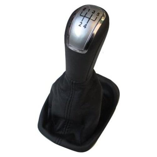 Handball shift handle for Skoda Fabia silver cover