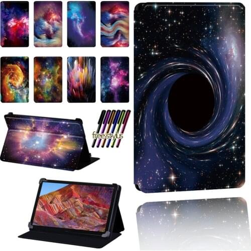 Case for Huawei MediaPad M1/M2/M3/M3 Lite/M5/M5 Lite/M6 Pu Leather Adjustable Size Print Series Pattern Tablet Protective Cover