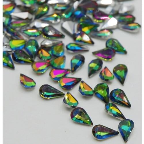 Hot Sale High-grade Glass Crystal Rainbow Color Teardrop Pear Shape Point Back Rhinestones For Wedding Decoration 5x8mm~8x13mm