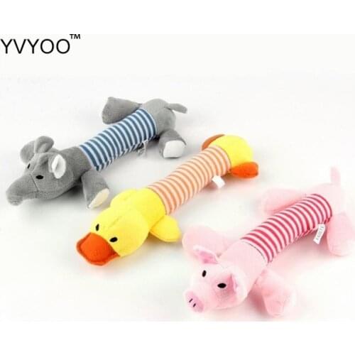 YVYOO Dog toy plush dog toy pet chew toy sound squeak duck stuffed pig and cute elephant 1PCS D99