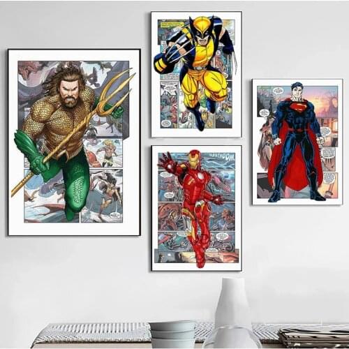 Captain America Iron Man Marvel Comics Avengers Canvas Painting Poster and Prints Wall Art Pictures for Living Room Home Decor