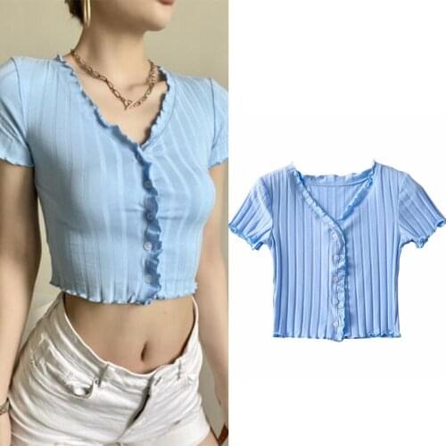 TRAF Women Wide Pit Strip V-neck Cardigan Woven Sweet Fashion Cropped Blouses Vintage Female Shirts Blusas Chic Tops PL231