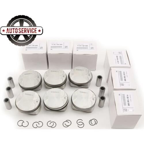 6x Pistons Rings Set Low Compression N52B25BF 9.7:1 For BMW E90 330i 325i E92 F10 523i E83 E85 E89 11257561850 11 25 7 534 552