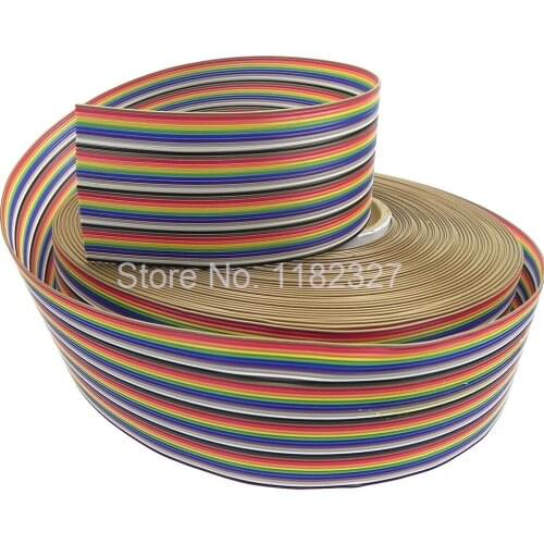 Ribbon cable 40 WAY 1.0 MM Pitch Flat Rainbow Color Ribbon Cable wire for IDC FC 2.0MM Connector 40P ribbon cable Dupont Line