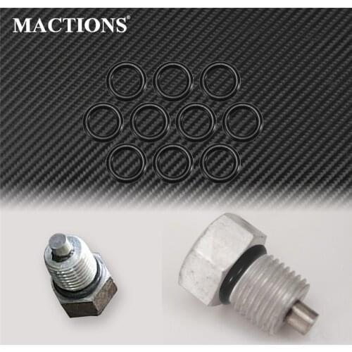 Motorcycle 10PCS 11105 Sealing Ring Engine Transmission Twin Cam Oil Drain Plug O-Ring Black For Harley Touring Sportster Dyna