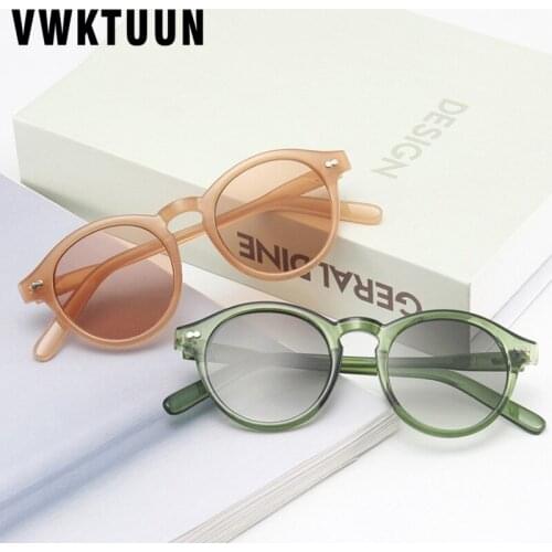 VWKTUUN Round Sunglasses Women Men Vintage Rivet Frame Sunglasses Ocean Lens Glasses Colorful Driving Driver Shades