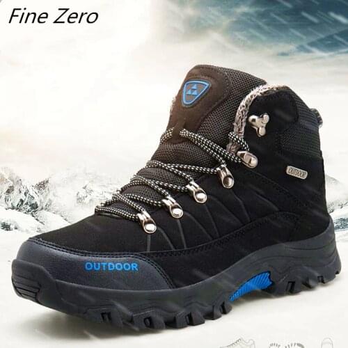 Brand Men Autumn Winter Snow Boots Super Warm Men High Quality Waterproof Leather Sneakers Outdoor Male Hiking Boots Work Shoes