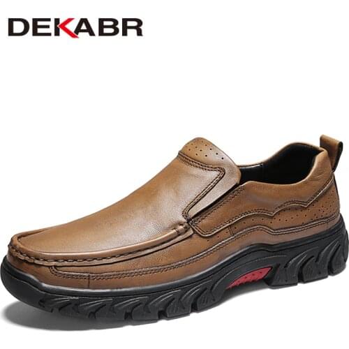 DEKABR Plus Size 48 Genuine Leather Casual Shoes Luxury Brand Men Loafers Moccasins Comfortable Soft Oxford Shoes Driving Shoes