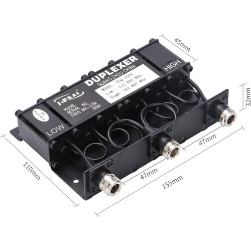 New UHF 400-470MHz 10W Duplexer With Pre-Tuned Low Frequency 412.8MHz & High Frequency N Female Connectors For Radio Repeater