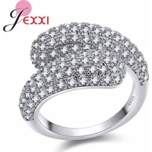 New Arrival Exquisite Unique Jewelry 925 Sterling Silver Ring High Quality Silver Color CZ Design Ring for Lady