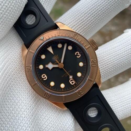Steeldive New 200M Bronze Men Dive Watches NH35 Movement Sapphire Crystal Glass BGW9 Luminous
