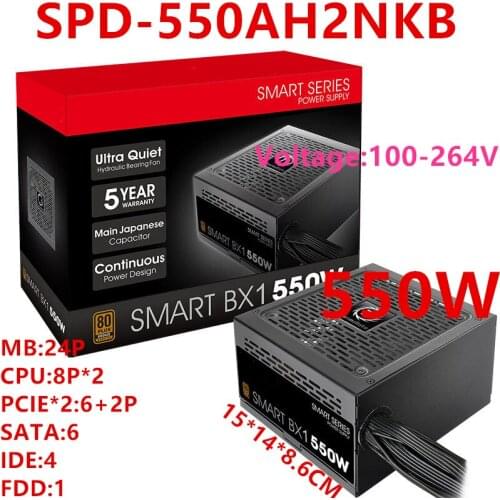 New PSU For Thermaltake(Tt) Brand Smart BX1 550W ATX Z390 80plus Bronze Silent Power Supply 550W Power Supply SPD-550AH2NKB