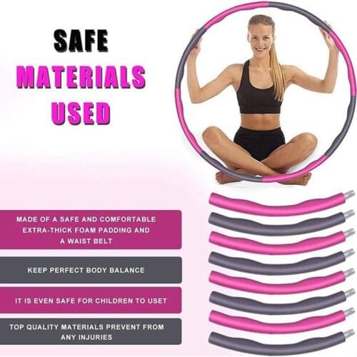 8 Parts Fitness Sport Hoop Removable 8 Section Foam Hoop Gym Body Building Thin waist Fitness Circle Indoor Crossfit Equipment