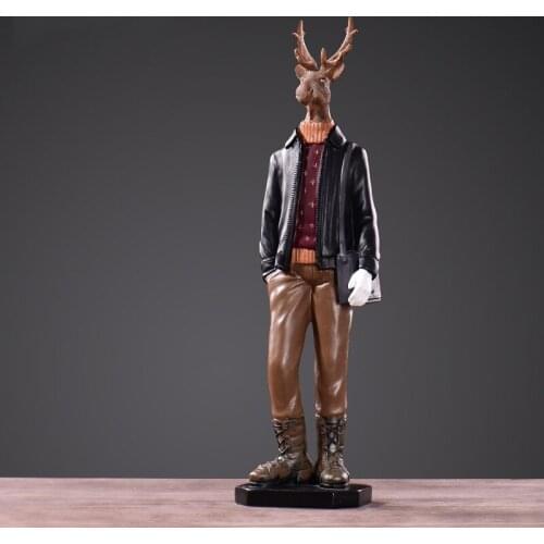 The deer creative decoration The American village living room TV display cabinet Clothing store display window decorations