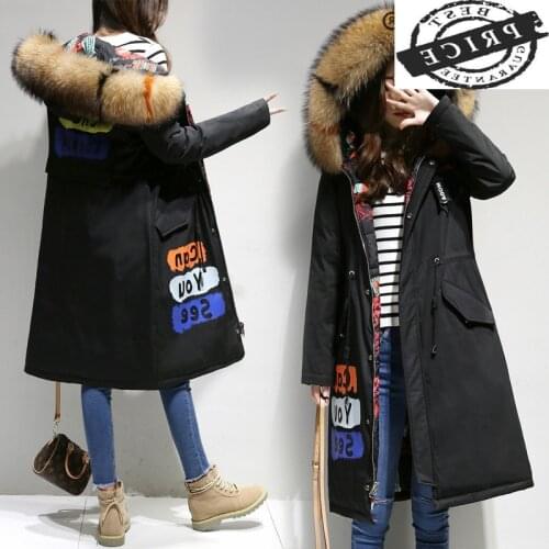 Coat Warm Winter Female Fashion Womens Down Jacket + Fur Hooded 2021 Korean Vintage Fit Long Chaqueta Mujer Hiver WU1a5a